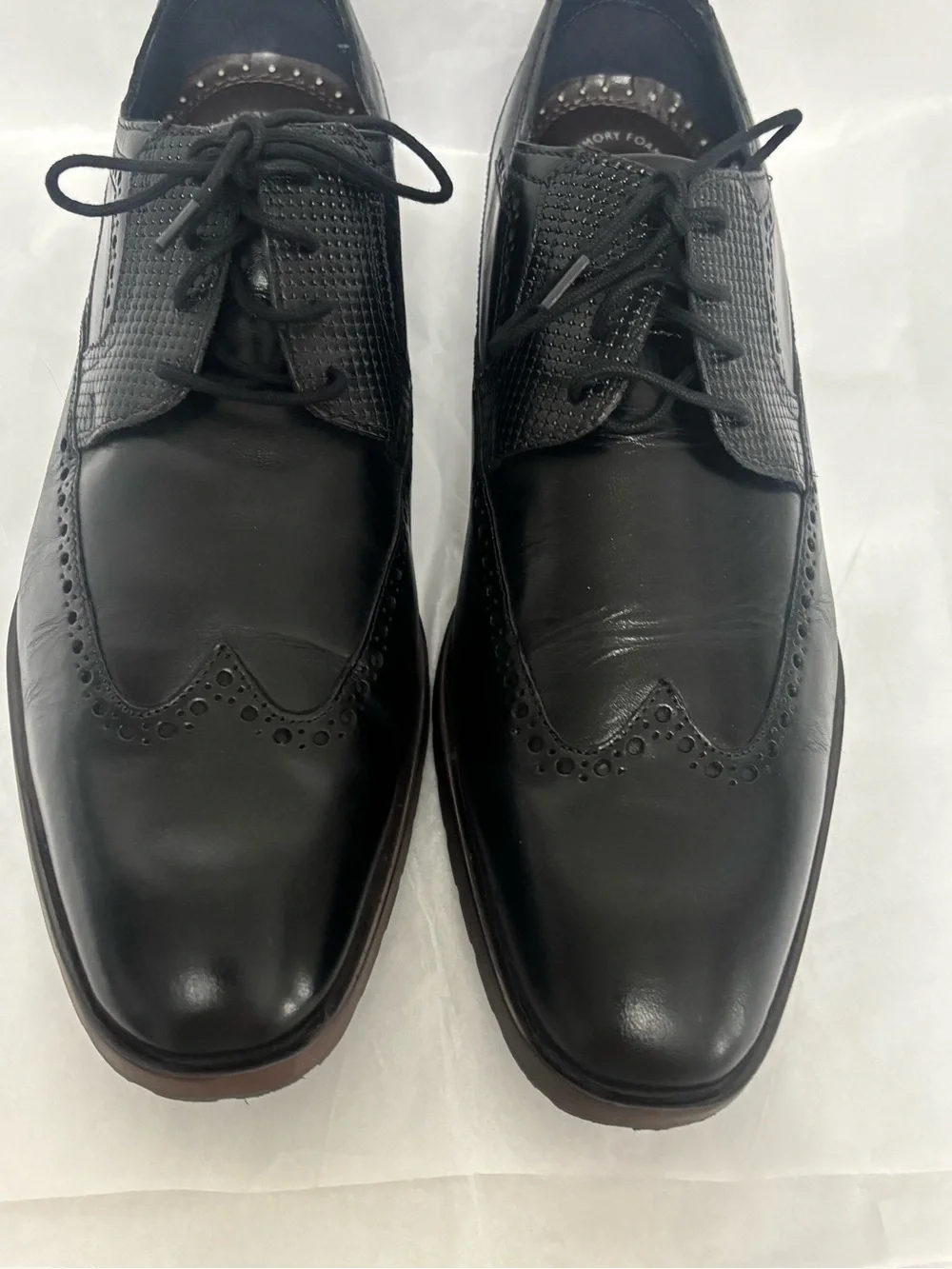 STACY ADAMS 'ROONEY WINGTIP' OXFORD IN BLACK LEATHER STYLE 25323-001 SIZE 11M